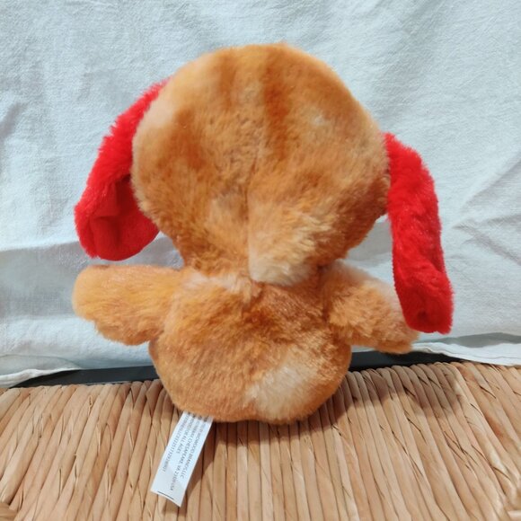 Midwood Brands Plush Puppy Dog 7" Stuffed Animal Red Heart Bow Valentine Gift - Picture 4 of 7